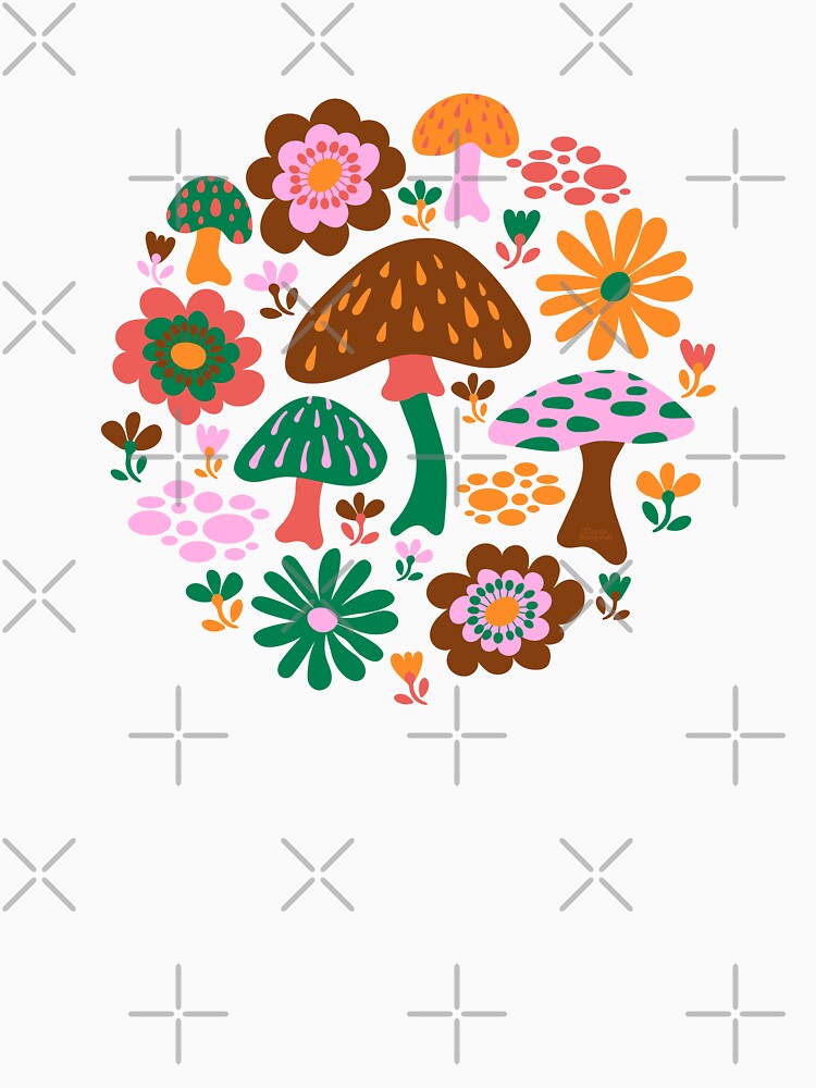 Woodland Mushrooms and Wildflowers by Carrie Cantwell Art