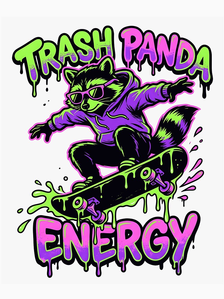 Funny Raccoon Design Trash Panda Energy, Cute Animal Meme Gift, Raccoon Lover Graphic Tee by AsturShop