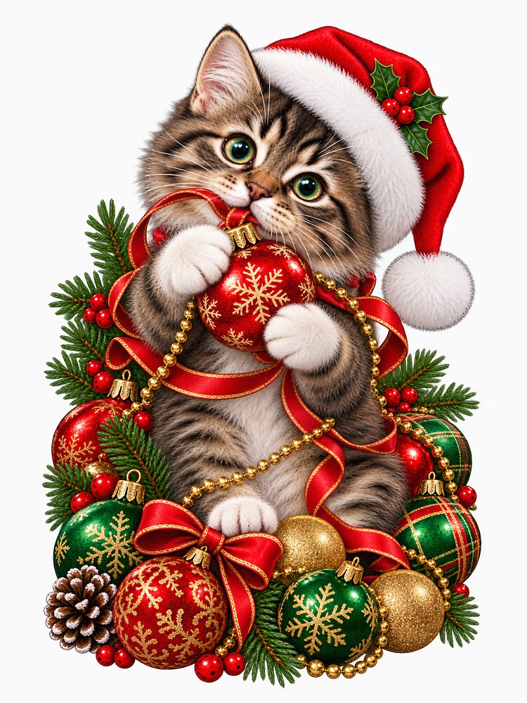 Cat and Christmas Ornaments by RockitBaby