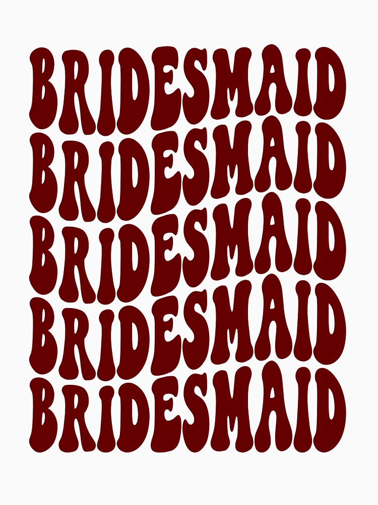 Bridesmaid Dark Red Retro Graphic Bridal Party Gifts for Bachelorette Party by mysticblvd