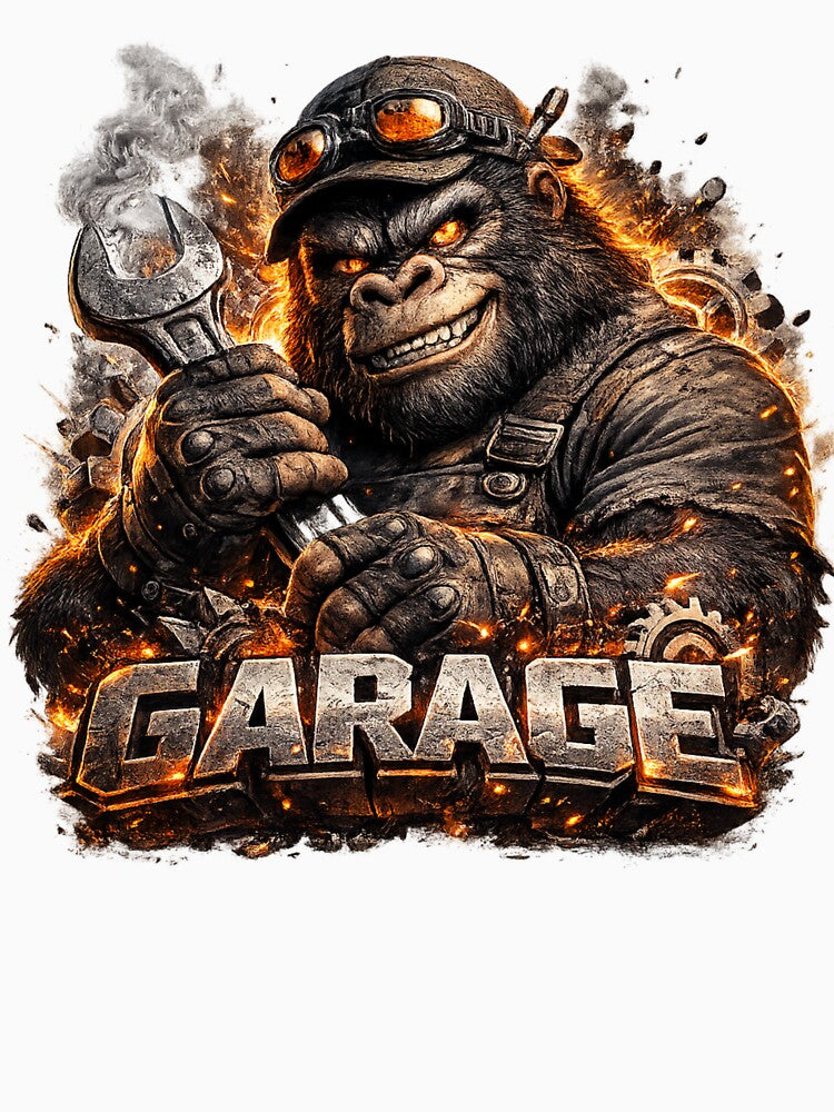 Garage Gorilla Mechanic – Tough Monkey Workshop Mascot by AlexLineArt