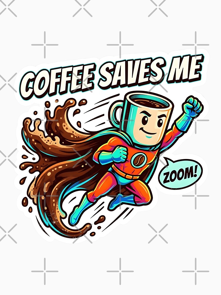 Coffee Saves Me - Superhero Coffee Cup Flying Splash Cape by WowDezign