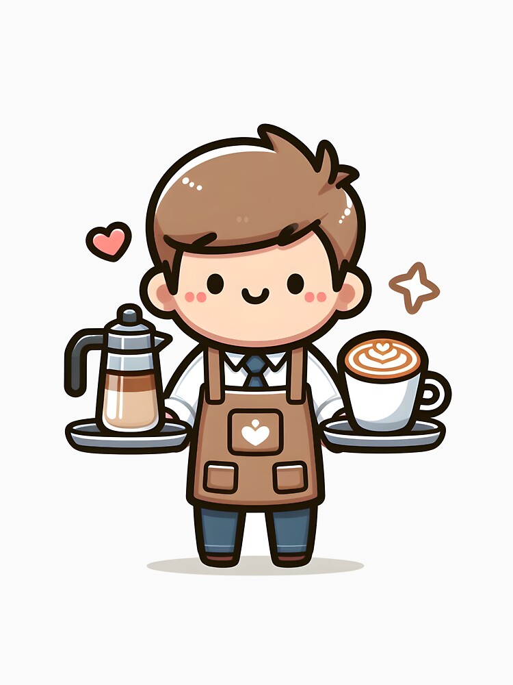 Kawaii Barista With A Latte Art Apron by CanvasCutie