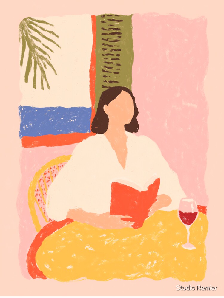 Woman reading with wine by Studio Remier