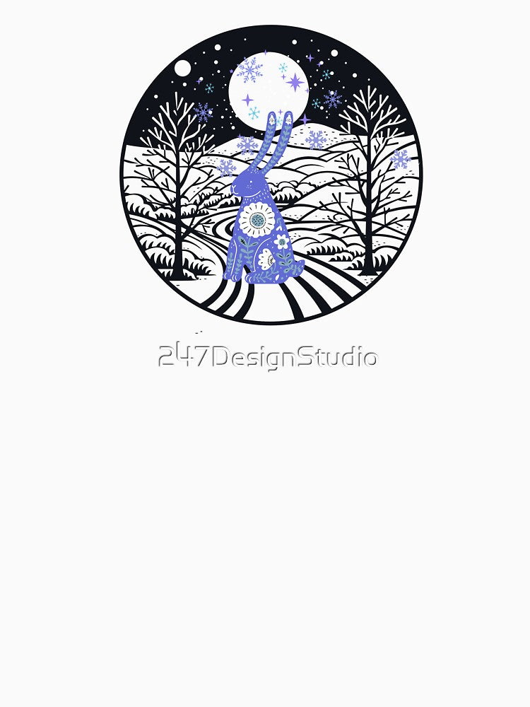 Zen rabbit in the silence of snow by 247DesignStudio