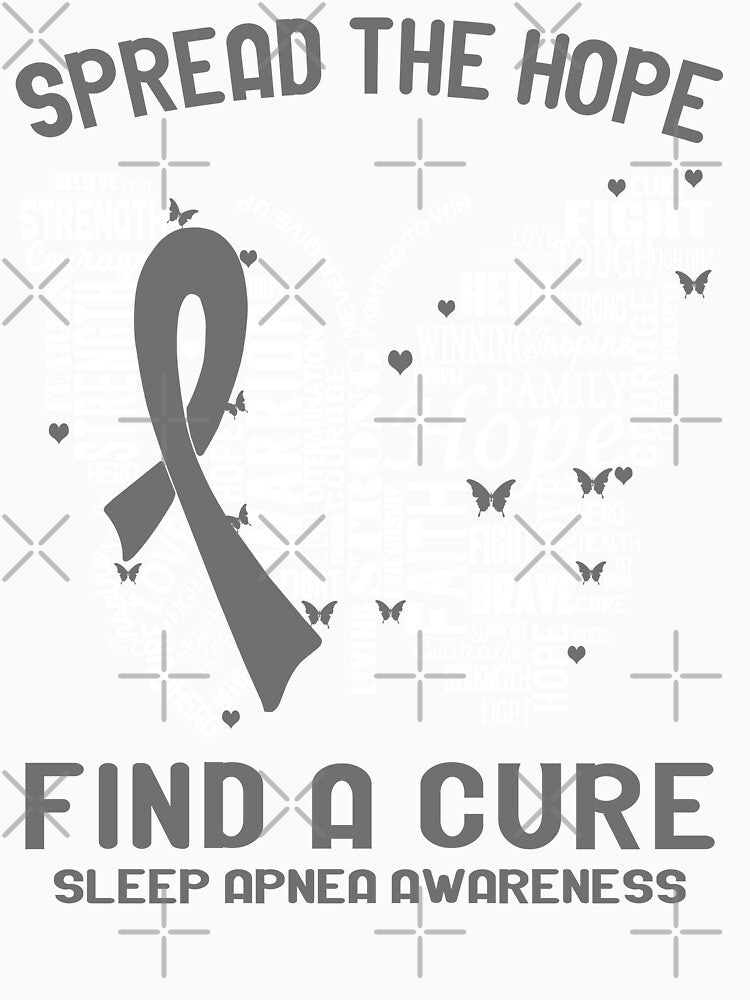 Butterfly Ribbon Spread The Hope Find A Cure Sleep Apnea Awareness by Tadmab