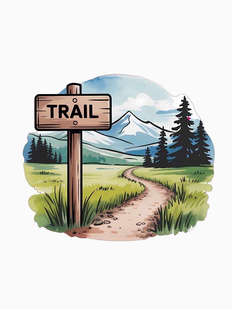 Watercolor Trail Marker Sign by NiftyWrx