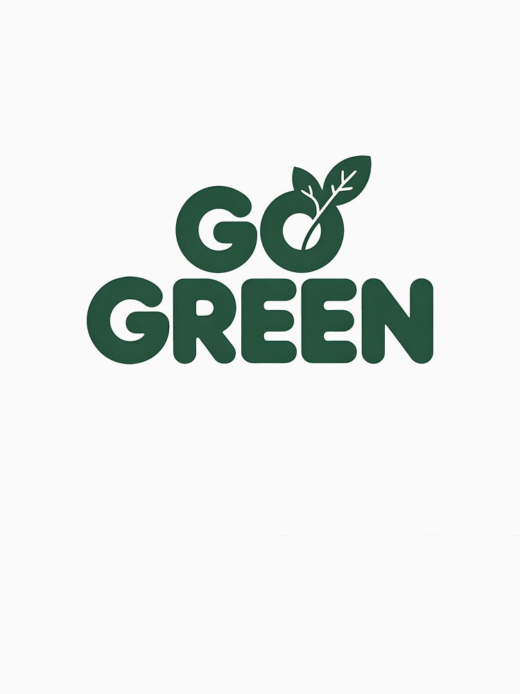 Go Green Minimalist Leaf Typography Art by Nuvoro Eco Awareness