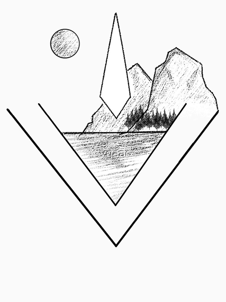 The Mountain That Fits In A Triangle — Geometric Nature Line Art by vgaar