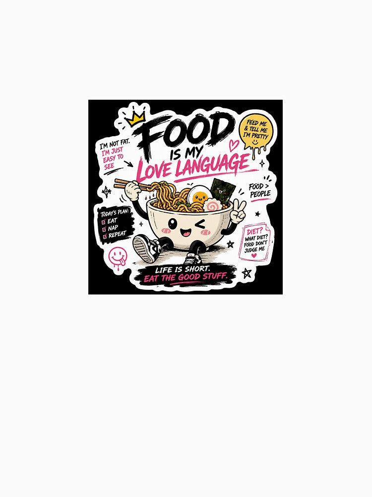 Food Is My Love Language | Cute Kawaii Foodie Sticker by Ananyamalik12