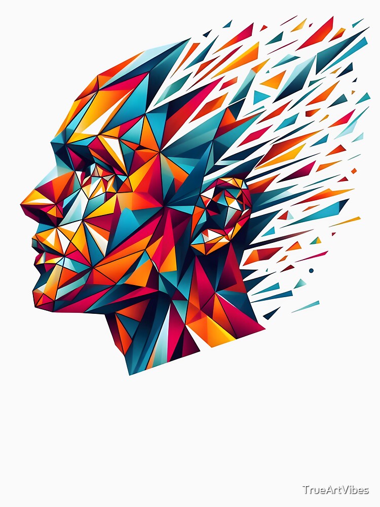 geometry, abstract face, portrait, man, face by TrueArtVibes
