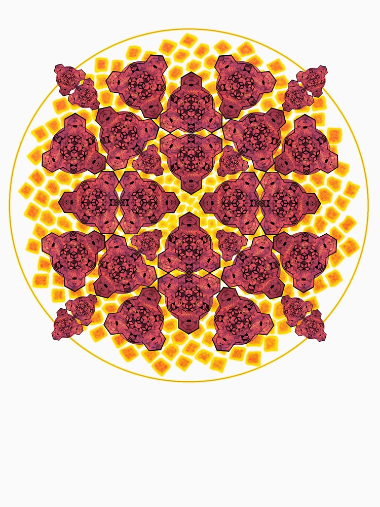 Red Sky Cube Mandala Cacophony & CircleVisions (R&Y) by createVisions