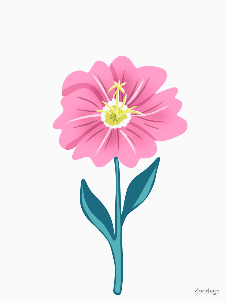 Pink evening primrose buttercup wildflower by Zendays