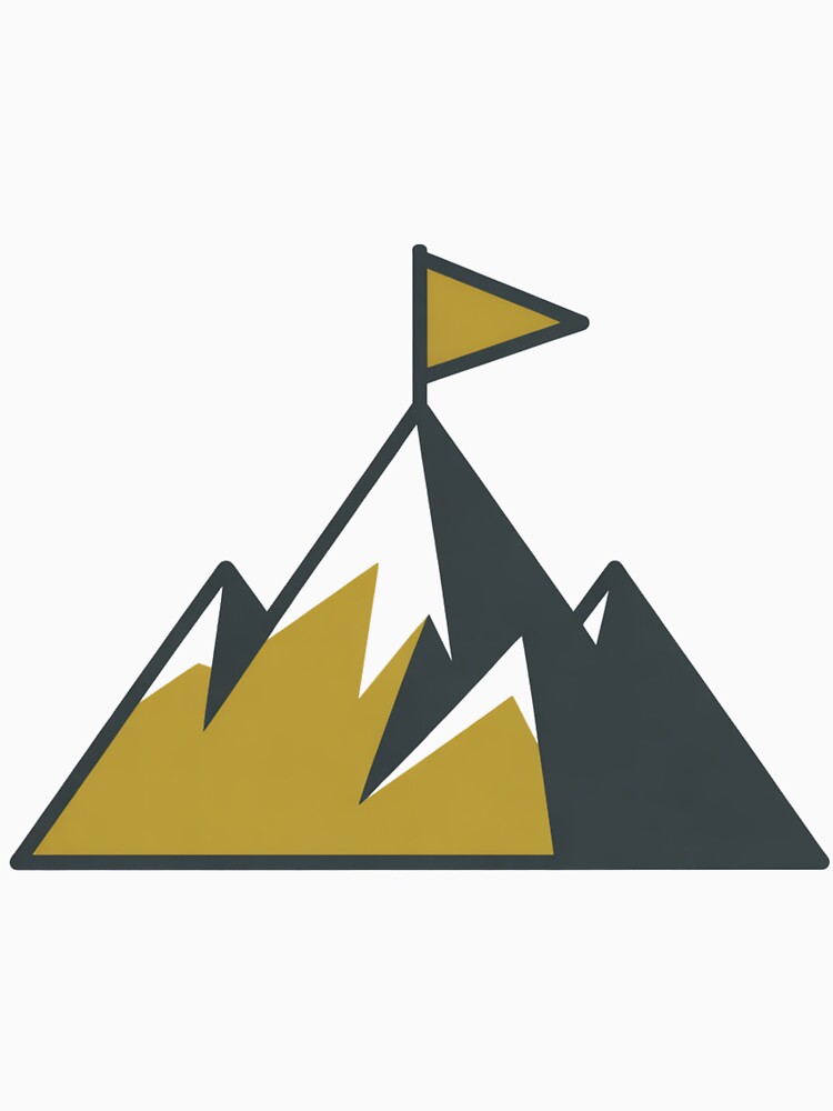 Mountain Peak with Flag – Adventure Icon Design by ArtByYunus