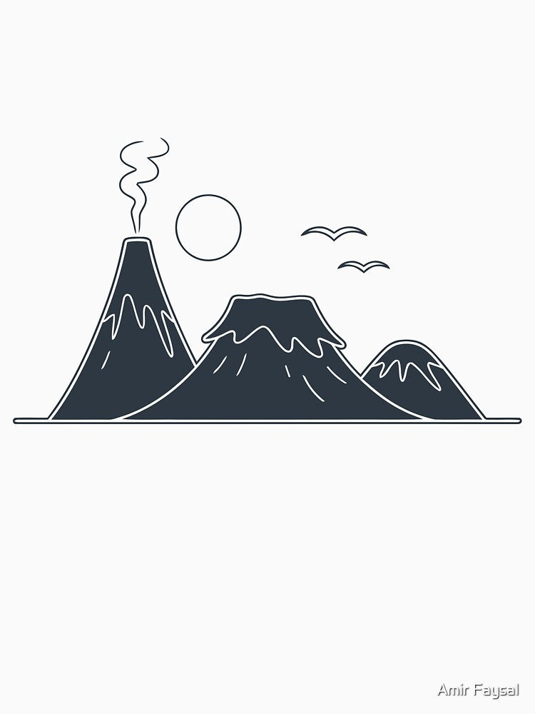 Minimalist Volcano Mountain by Amir Faysal
