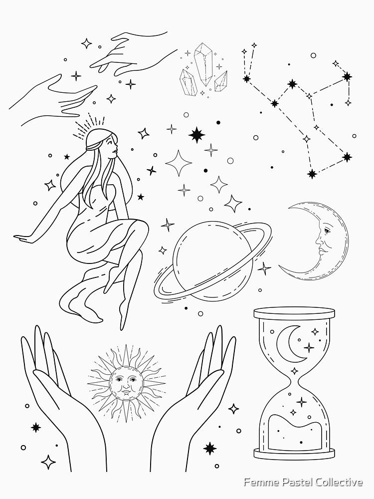 Celestial Astrology Collage Print by Femme Pastel Collective