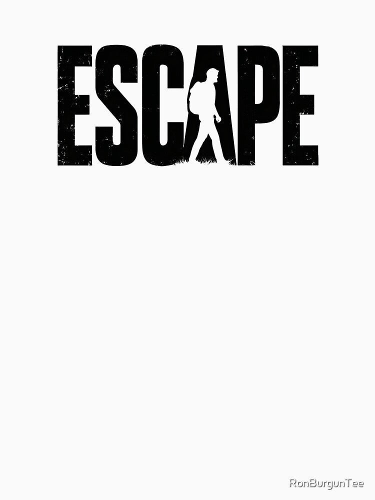 ESCAPE – Bold Distressed Hiking Typography | Outdoors & Mental Reset Design by RonBurgunTee