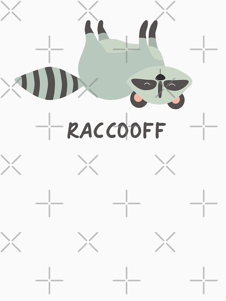 "Funny Upside Down Raccoon – Raccooff Cute Animal Pun Design" by artworkathome