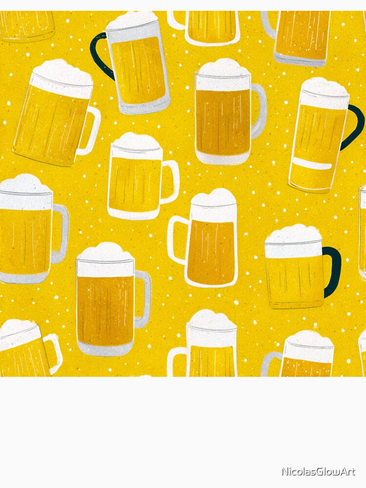 Beer Mug Pattern Frothy Ale Drinker Design by NicolasGlowArt