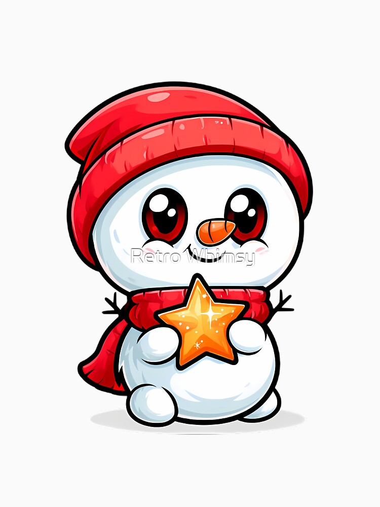 Adorable Christmas Snowman Mascot by Retro Whimsy