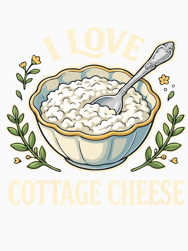 I Love Cottage Cheese Funny Food Lover Dairy Humor Retro by kiralynstration