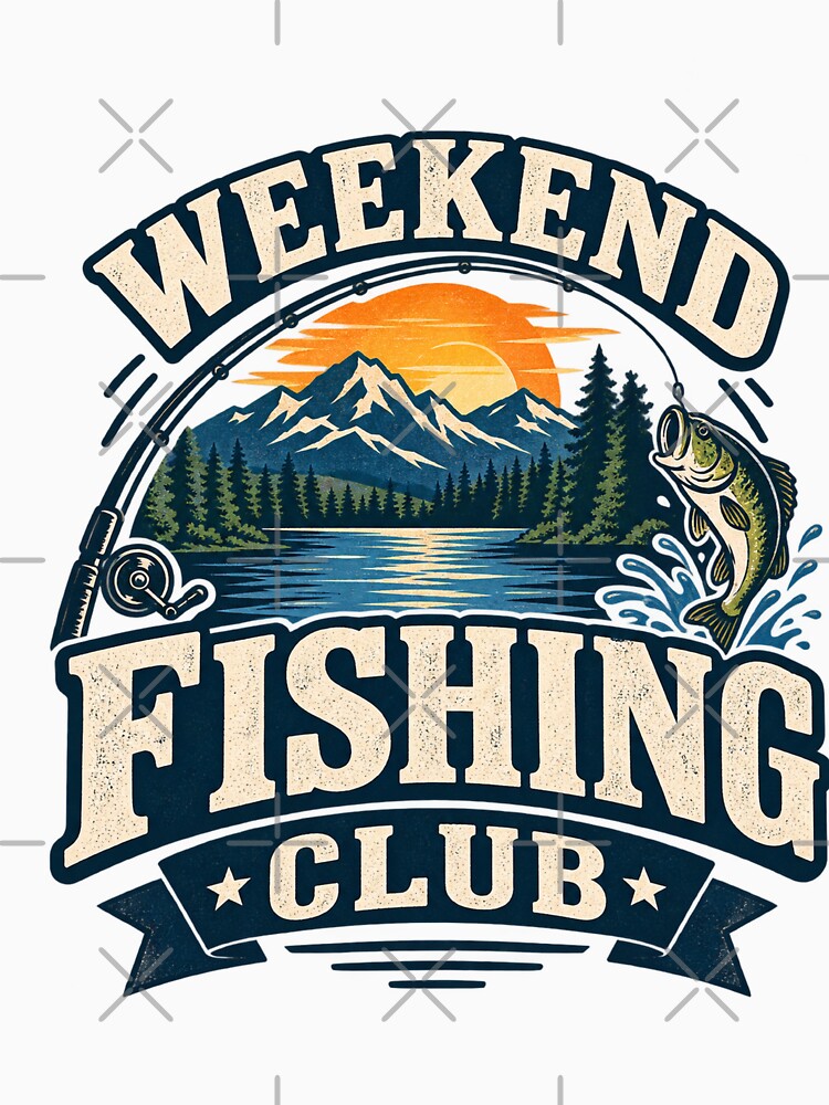 Weekend Fishing Club Vintage Fishing Lake Outdoor Adventure T-Shirt by youcefben48