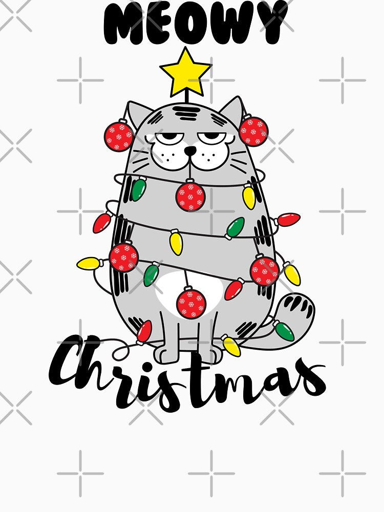 Meowy Christmas with a Cute Christmas Tree Cat by quinellie