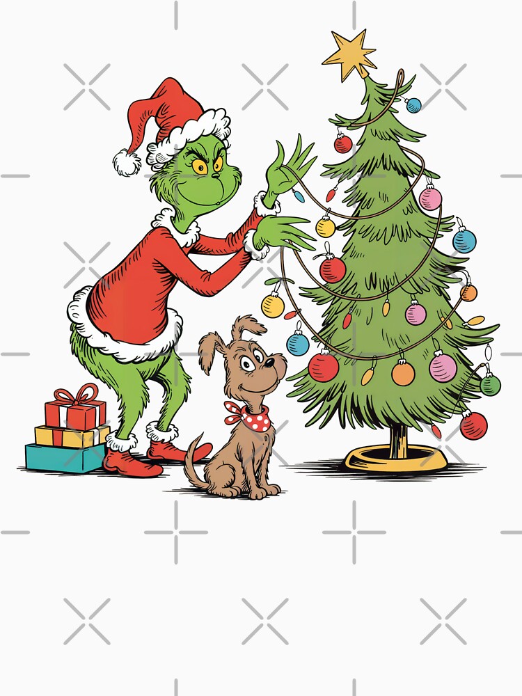 Retro Grinch Christmas Tree – Vintage Grinch and Friends Holiday Classic by simplecraftstudio