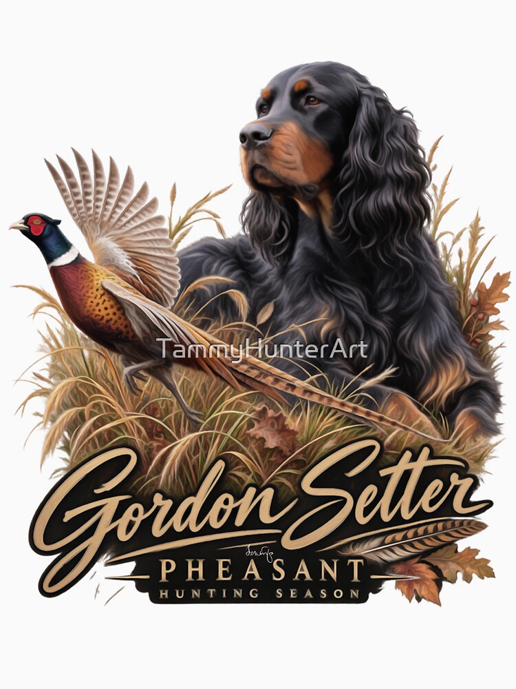 Gordon Setter Pheasant Hunting Logo – Sporting Dog Emblem by TammyHunterArt