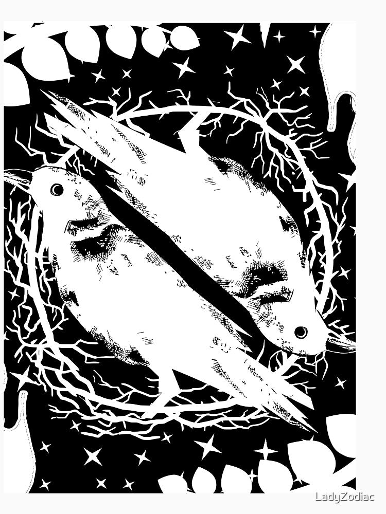 Flaming Ring Of White Raven Feathers by LadyZodiac