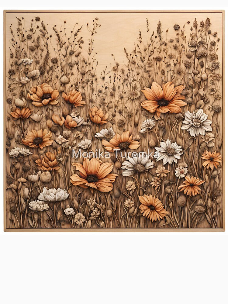 Wildflowers pyrography by Monika Turemka
