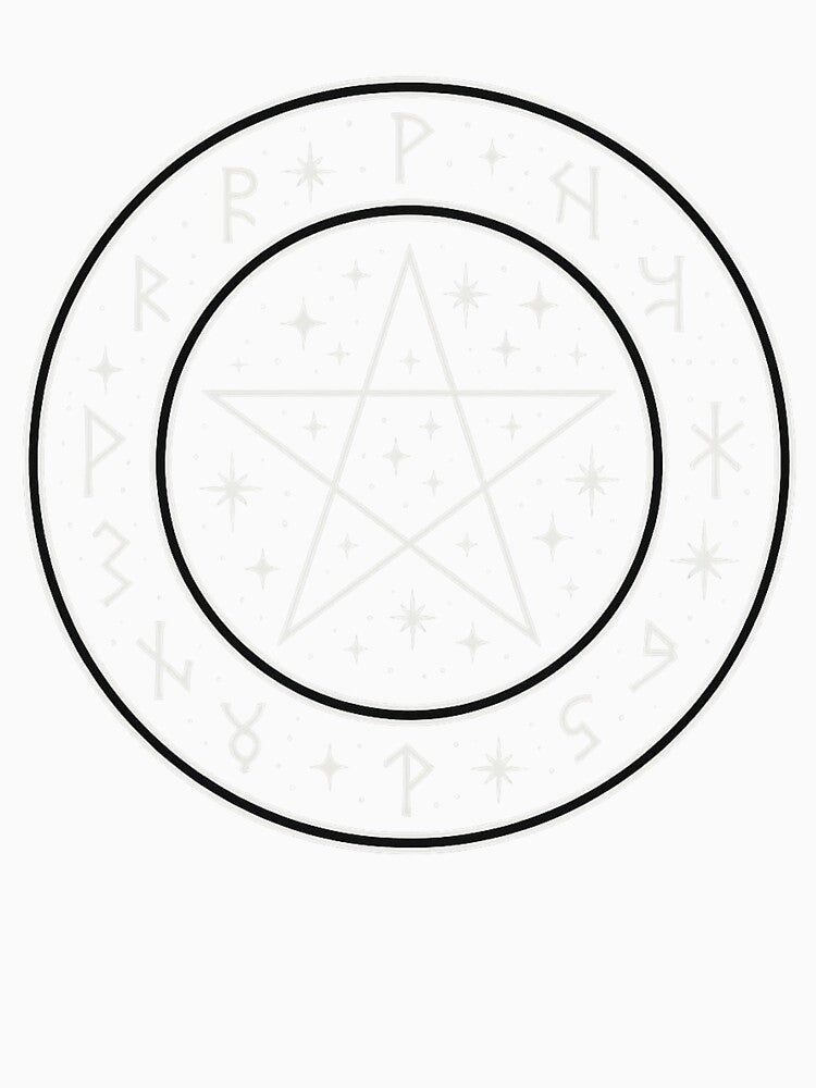 Runic Pentacle Sigil – Norse Runes Occult Magic Circle by Mouraludia