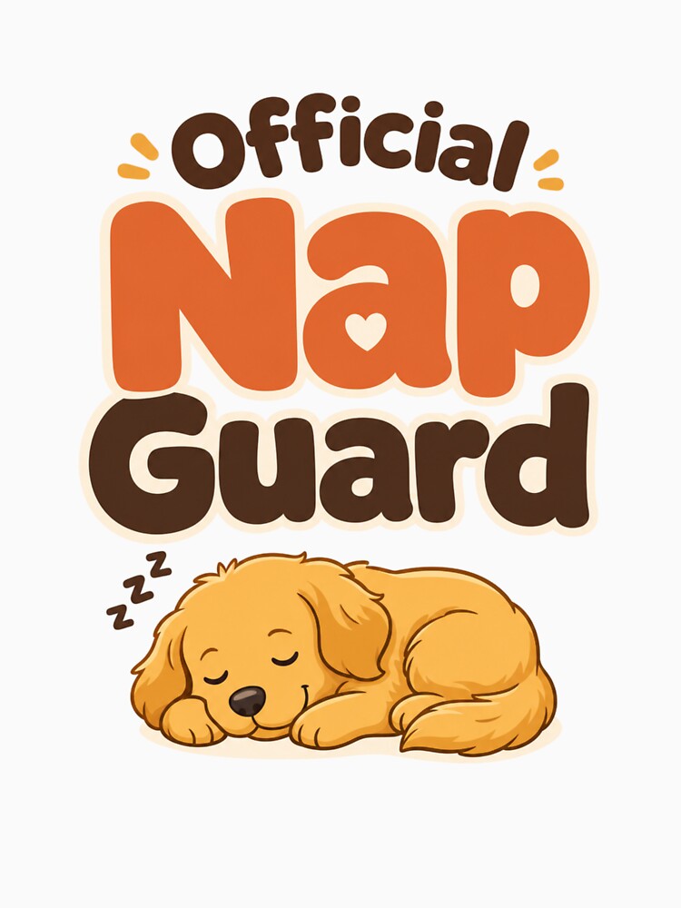 Official Nap Guard Golden Retriever Dog Dad T-Shirt by Ashley critters