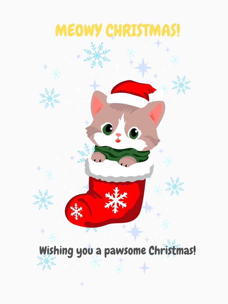 Cute Cat in Christmas Stocking - Meowy Christmas by Alexshop04
