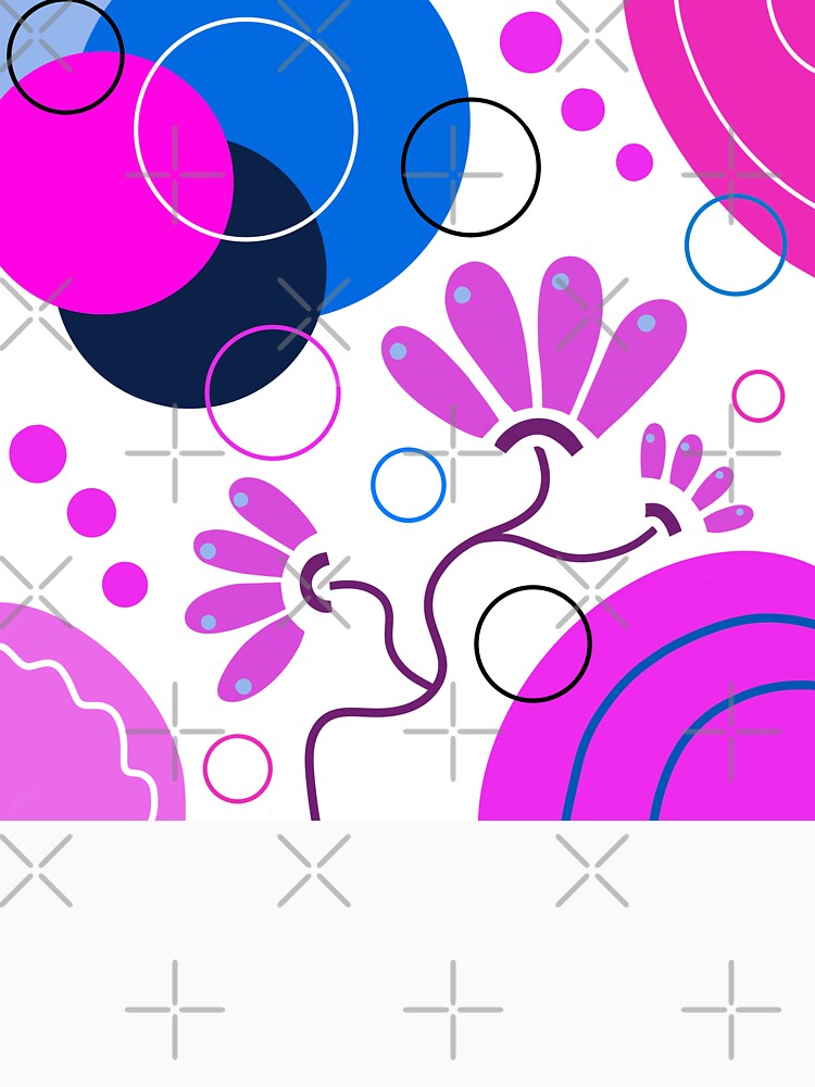 Blue Pink Purple Whimsical Boho Design by Sartoris Art
