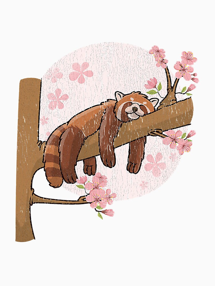 Red Cute Panda Nap Lazy Sleeping Animal by unassertive19