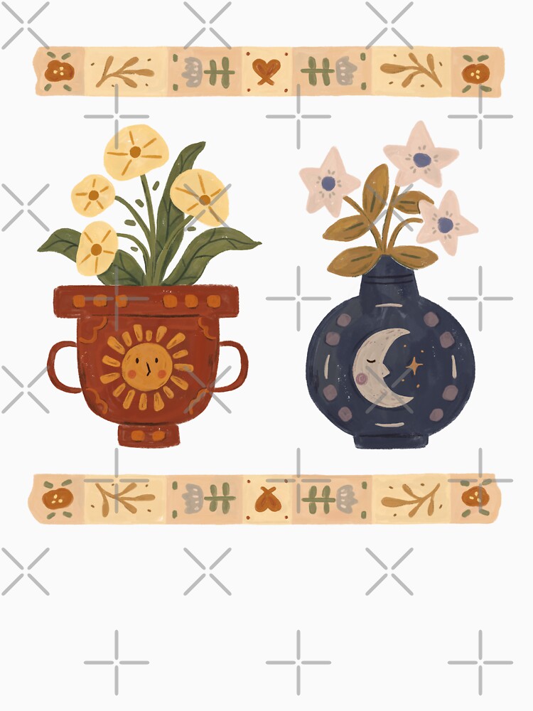 Sun and Moon Flower Vases by ohjessmarie