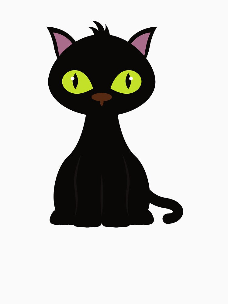 CUTE BLACK CAT KITTEN WITH GREEN EYES HALLOWEEN by billionairebrnd
