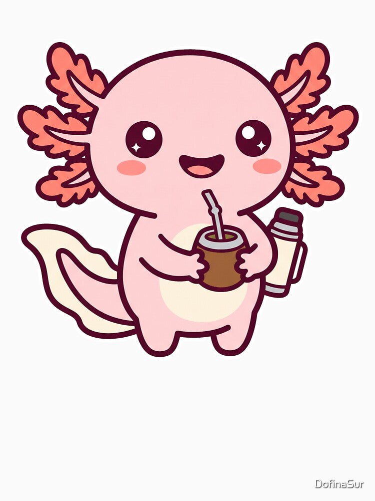 Axolotl Mate Cute Kawaii Argentina Yerba by DofinaSur
