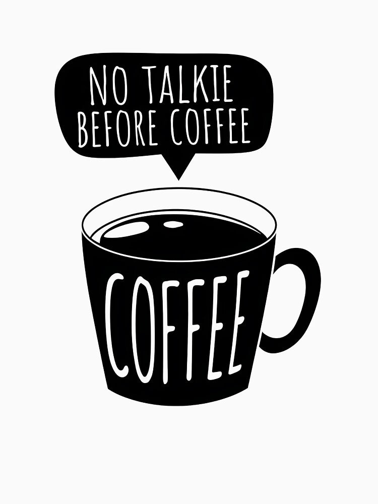 No Talkie Before Coffee sticker, Funny Coffee Lover sticker, Funny Caffeine Lover by SlocifieShop