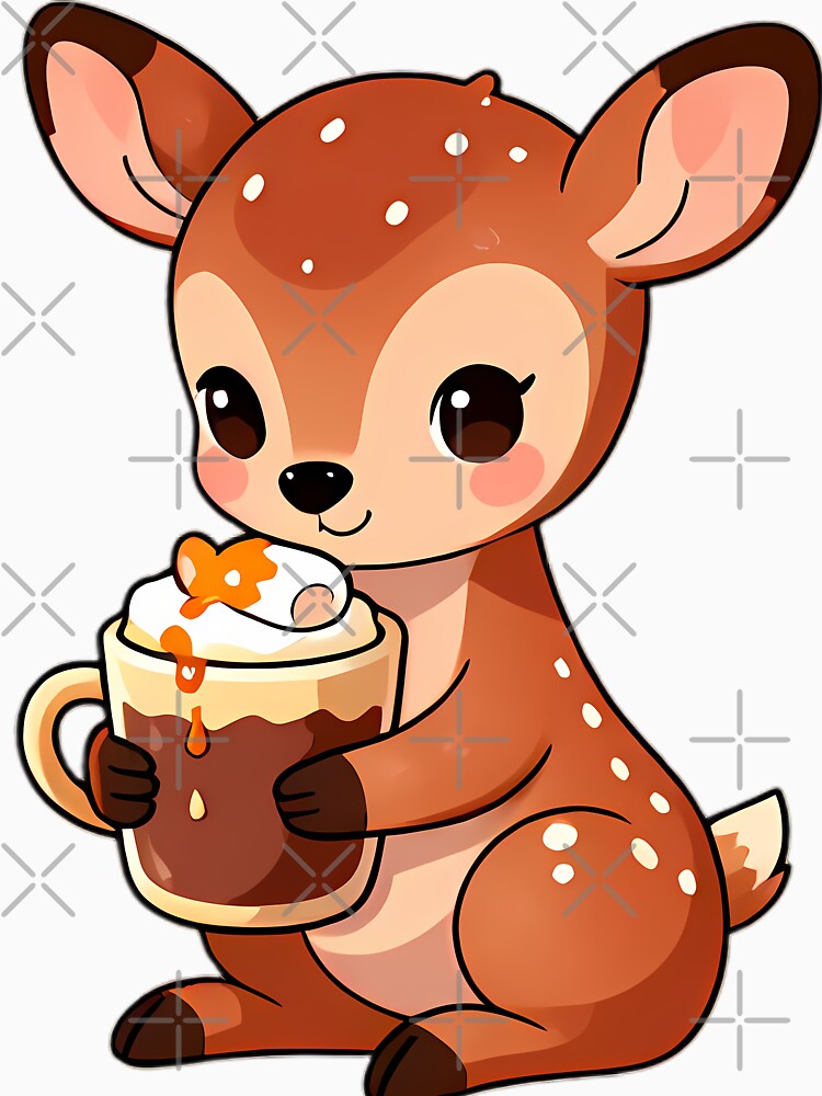 Cute Baby Fawn Hugging Maple Caramel Hot Cocoa Mug by pumsquare