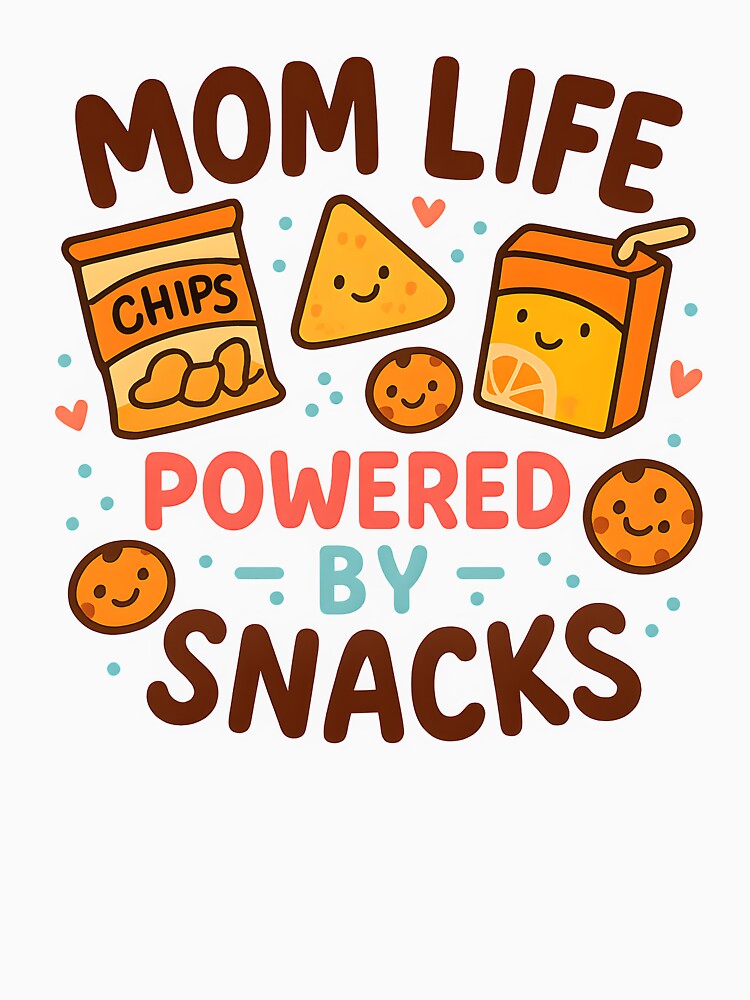 Mom Life Powered By Snacks Shirt Funny Mom Life Mother's Day Gift by TshirtsLabs