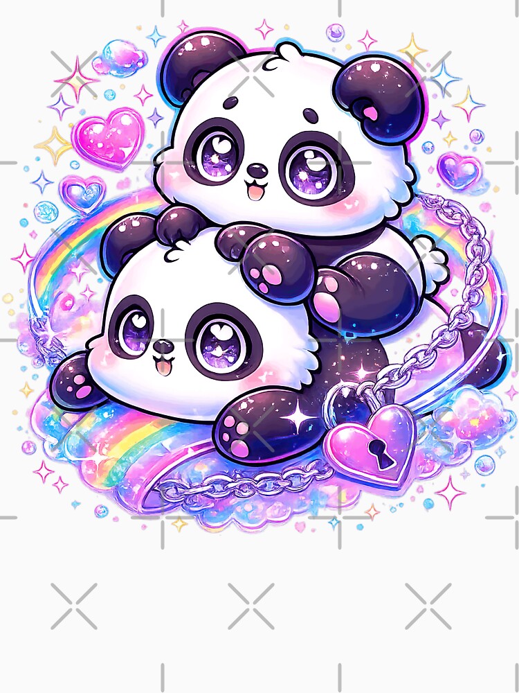 Cute Kawaii Panda, Y2k Style by graphic-genie
