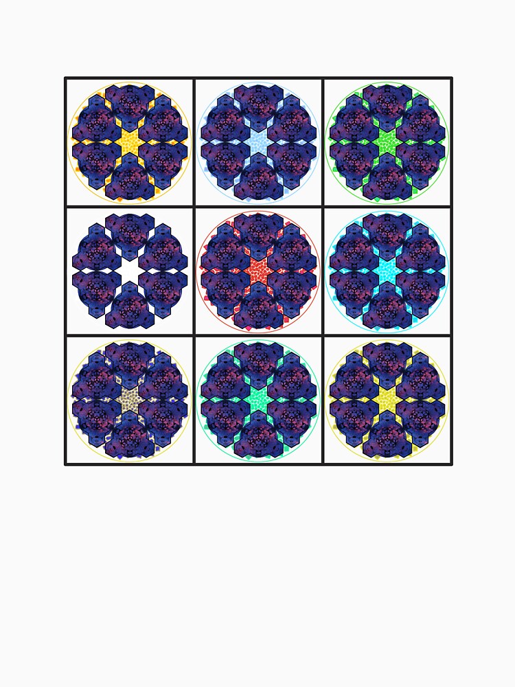 Dark Red Blue Sky Cube Mandala Star & CircleVisions Wall Of Fame by createVisions