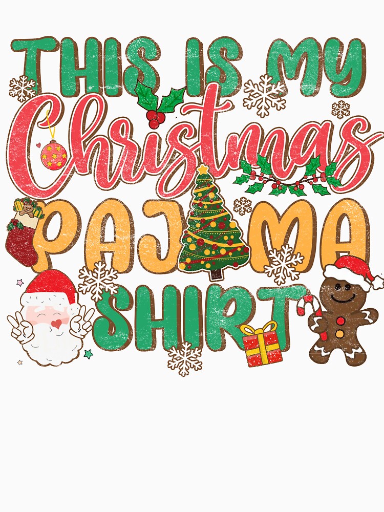 Funny Christmas Pajama Santa Gingerbread Vintage Family Matching Pj Tops by MichalwSatterf