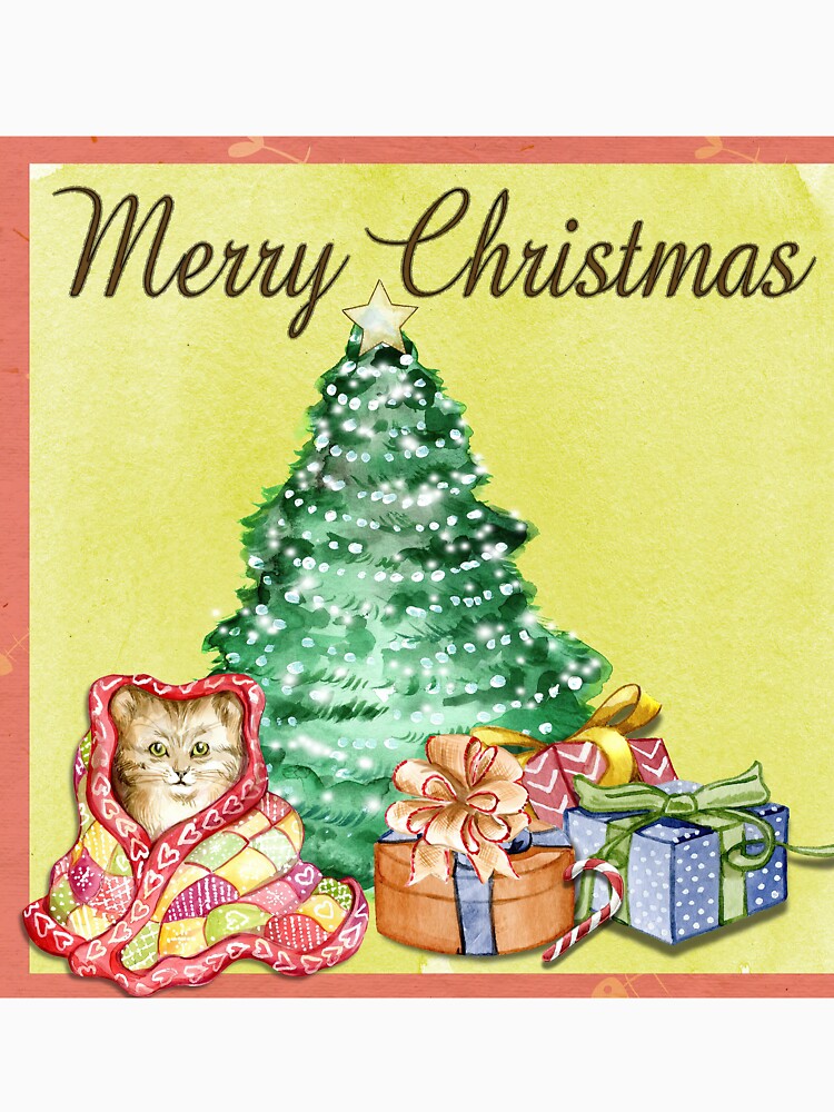 Merry Christmas Cat - Cat Lover Greeting by V0L0S
