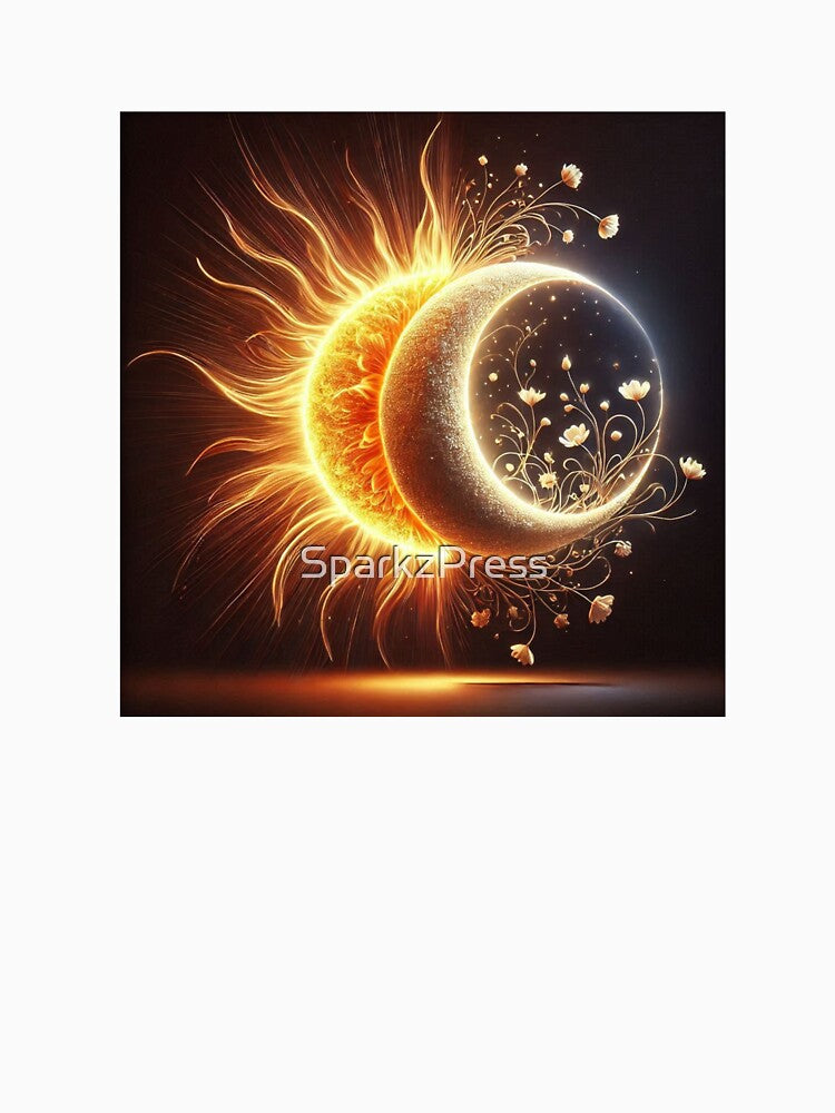 Fiery sun and peaceful moon by SparkzPress