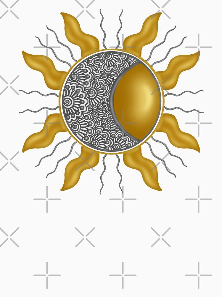 Henna-style sun and moon by EM Rodero