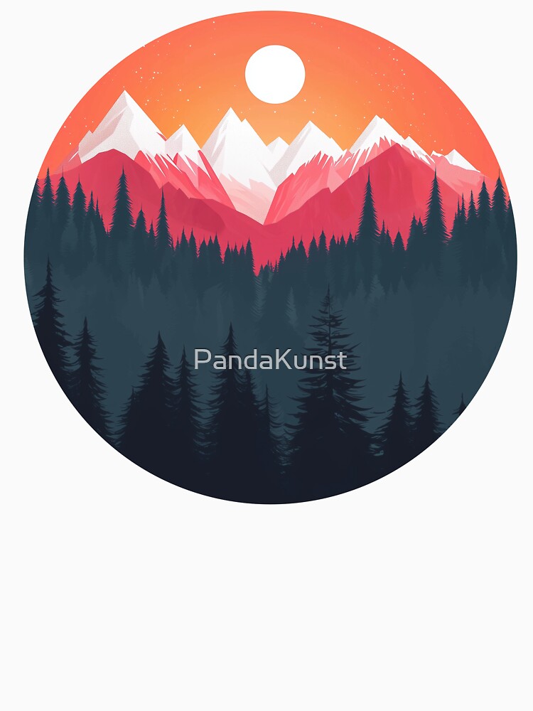 Minimalist Sunset Landscape Mountain National Park by PandaKunst