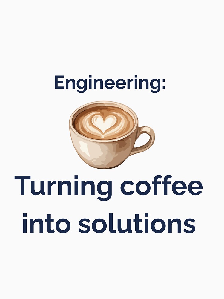 Engineering Turning Coffee Into Solutions Funny Engineer T-Shirt Gift by Niche-Forge